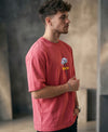T.T. Men|Oversized Printed T-Shirt|Round Neck|Soft Breathable Cotton Fabric | Street , Casual & Outdoor Wear Tees|Big Print|Pink