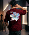T.T. Men|Oversized Printed T-Shirt|Round Neck|Soft Breathable Cotton Fabric | Street , Casual & Outdoor Wear Tees|Big Print|Maroon