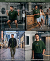 T.T. Men|Oversized Printed T-Shirt|Round Neck|Soft Breathable Cotton Fabric | Street , Casual & Outdoor Wear Tees|Big Print|Green