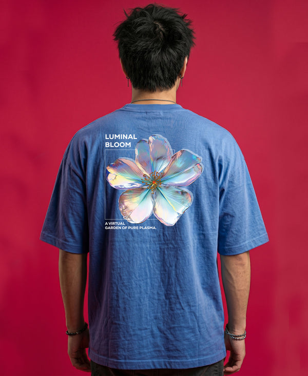 T.T. Men|Oversized Printed T-Shirt|Round Neck|Soft Breathable Cotton Fabric | Street , Casual & Outdoor Wear Tees|Big Print|Sky Blue