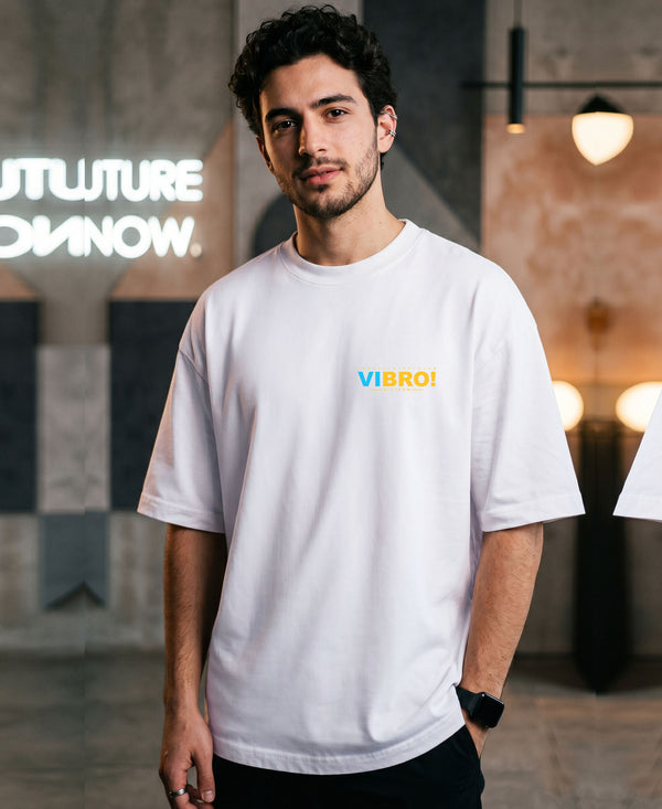 T.T. Men|Oversized Printed T-Shirt|Round Neck|Soft Breathable Cotton Fabric | Street , Casual & Outdoor Wear Tees|Big Print|White
