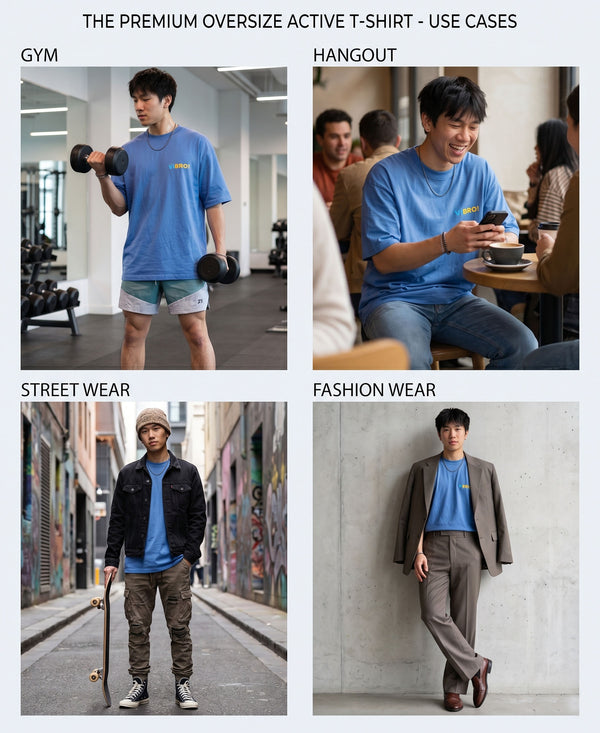 T.T. Men|Oversized Printed T-Shirt|Round Neck|Soft Breathable Cotton Fabric | Street , Casual & Outdoor Wear Tees|Big Print|Sky Blue