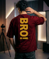 T.T. Men|Oversized Printed T-Shirt|Round Neck|Soft Breathable Cotton Fabric | Street , Casual & Outdoor Wear Tees|Big Print|Maroon