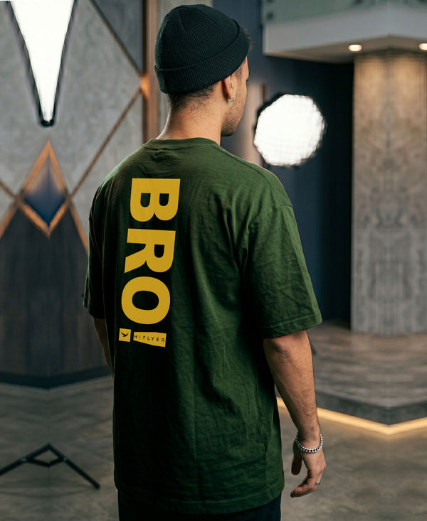 T.T. Men|Oversized Printed T-Shirt|Round Neck|Soft Breathable Cotton Fabric | Street , Casual & Outdoor Wear Tees|Big Print|Green