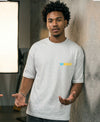 T.T. Men|Oversized Printed T-Shirt|Round Neck|Soft Breathable Cotton Fabric | Street , Casual & Outdoor Wear Tees|Big Print|Grey Melange