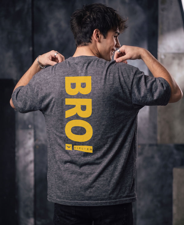 T.T. Men|Oversized Printed T-Shirt|Round Neck|Soft Breathable Cotton Fabric | Street , Casual & Outdoor Wear Tees|Big Print|Anthra Melange