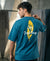 T.T. Men|Oversized Printed T-Shirt|Round Neck|Soft Breathable Cotton Fabric | Street , Casual & Outdoor Wear Tees|Big Print|Teal Blue