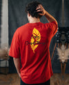 T.T. Men|Oversized Printed T-Shirt|Round Neck|Soft Breathable Cotton Fabric | Street , Casual & Outdoor Wear Tees|Big Print|Red