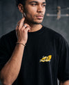 T.T. Men|Oversized Printed T-Shirt|Round Neck|Soft Breathable Cotton Fabric | Street , Casual & Outdoor Wear Tees|Big Print|Black