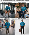 T.T. Men|Oversized Printed T-Shirt|Round Neck|Soft Breathable Cotton Fabric | Street , Casual & Outdoor Wear Tees|Big Print|Teal Blue