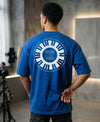 T.T. Men|Oversized Printed T-Shirt|Round Neck|Soft Breathable Cotton Fabric | Street , Casual & Outdoor Wear Tees|Big Print|Royal Blue