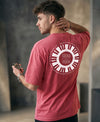 T.T. Men|Oversized Printed T-Shirt|Round Neck|Soft Breathable Cotton Fabric | Street , Casual & Outdoor Wear Tees|Big Print|Pink