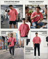 T.T. Men|Oversized Printed T-Shirt|Round Neck|Soft Breathable Cotton Fabric | Street , Casual & Outdoor Wear Tees|Big Print|Pink