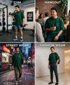 T.T. Men|Oversized Printed T-Shirt|Round Neck|Soft Breathable Cotton Fabric | Street , Casual & Outdoor Wear Tees|Big Print|Green