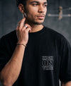 T.T. Men|Oversized Printed T-Shirt|Round Neck|Soft Breathable Cotton Fabric | Street , Casual & Outdoor Wear Tees|Big Print|Black