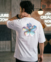 T.T. Men|Oversized Printed T-Shirt|Round Neck|Soft Breathable Cotton Fabric | Street , Casual & Outdoor Wear Tees|Big Print|White