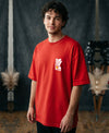 T.T. Men|Oversized Printed T-Shirt|Round Neck|Soft Breathable Cotton Fabric | Street , Casual & Outdoor Wear Tees|Big Print|Red
