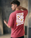 T.T. Men|Oversized Printed T-Shirt|Round Neck|Soft Breathable Cotton Fabric | Street , Casual & Outdoor Wear Tees|Big Print|Pink