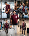 T.T. Men|Oversized Printed T-Shirt|Round Neck|Soft Breathable Cotton Fabric | Street , Casual & Outdoor Wear Tees|Big Print|Maroon