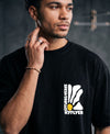T.T. Men|Oversized Printed T-Shirt|Round Neck|Soft Breathable Cotton Fabric | Street , Casual & Outdoor Wear Tees|Big Print|Black
