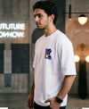 T.T. Men|Oversized Printed T-Shirt|Round Neck|Soft Breathable Cotton Fabric | Street , Casual & Outdoor Wear Tees|Big Print|White