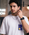 T.T. Men|Oversized Printed T-Shirt|Round Neck|Soft Breathable Cotton Fabric | Street , Casual & Outdoor Wear Tees|Big Print|White