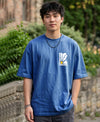 T.T. Men|Oversized Printed T-Shirt|Round Neck|Soft Breathable Cotton Fabric | Street , Casual & Outdoor Wear Tees|Big Print|Sky Blue