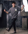 T.T. Men|Oversized Printed T-Shirt|Round Neck|Soft Breathable Cotton Fabric | Street , Casual & Outdoor Wear Tees|Big Print|Anthra Melange