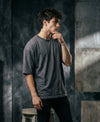 T.T. Men Oversized Fit Cotton Round Neck Tees Anthra Melange