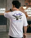 T.T. Men|Oversized Printed T-Shirt|Round Neck|Soft Breathable Cotton Fabric | Street , Casual & Outdoor Wear Tees|Big Print|White