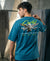 T.T. Men|Oversized Printed T-Shirt|Round Neck|Soft Breathable Cotton Fabric | Street , Casual & Outdoor Wear Tees|Big Print|Teal Blue