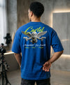 T.T. Men|Oversized Printed T-Shirt|Round Neck|Soft Breathable Cotton Fabric | Street , Casual & Outdoor Wear Tees|Big Print|Royal Blue