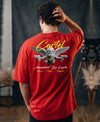 T.T. Men|Oversized Printed T-Shirt|Round Neck|Soft Breathable Cotton Fabric | Street , Casual & Outdoor Wear Tees|Big Print|Red