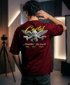 T.T. Men|Oversized Printed T-Shirt|Round Neck|Soft Breathable Cotton Fabric | Street , Casual & Outdoor Wear Tees|Big Print|Maroon