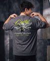 T.T. Men|Oversized Printed T-Shirt|Round Neck|Soft Breathable Cotton Fabric | Street , Casual & Outdoor Wear Tees|Big Print|Anthra Melange|-S