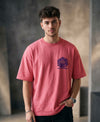 T.T. Men|Oversized Printed T-Shirt|Round Neck|Soft Breathable Cotton Fabric | Street , Casual & Outdoor Wear Tees|Big Print|Pink