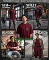 T.T. Men|Oversized Printed T-Shirt|Round Neck|Soft Breathable Cotton Fabric | Street , Casual & Outdoor Wear Tees|Big Print|Maroon