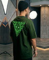 T.T. Men|Oversized Printed T-Shirt|Round Neck|Soft Breathable Cotton Fabric | Street , Casual & Outdoor Wear Tees|Big Print|Green