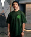 T.T. Men|Oversized Printed T-Shirt|Round Neck|Soft Breathable Cotton Fabric | Street , Casual & Outdoor Wear Tees|Big Print|Green