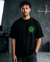 T.T. Men|Oversized Printed T-Shirt|Round Neck|Soft Breathable Cotton Fabric | Street , Casual & Outdoor Wear Tees|Big Print|Black
