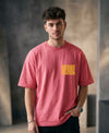 T.T. Men|Oversized Printed T-Shirt|Round Neck|Soft Breathable Cotton Fabric | Street , Casual & Outdoor Wear Tees|Big Print|Pink