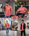 T.T. Men|Oversized Printed T-Shirt|Round Neck|Soft Breathable Cotton Fabric | Street , Casual & Outdoor Wear Tees|Big Print|Pink