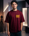 T.T. Men|Oversized Printed T-Shirt|Round Neck|Soft Breathable Cotton Fabric | Street , Casual & Outdoor Wear Tees|Big Print|Maroon