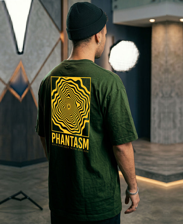 T.T. Men|Oversized Printed T-Shirt|Round Neck|Soft Breathable Cotton Fabric | Street , Casual & Outdoor Wear Tees|Big Print|Green