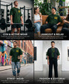 T.T. Men|Oversized Printed T-Shirt|Round Neck|Soft Breathable Cotton Fabric | Street , Casual & Outdoor Wear Tees|Big Print|Green