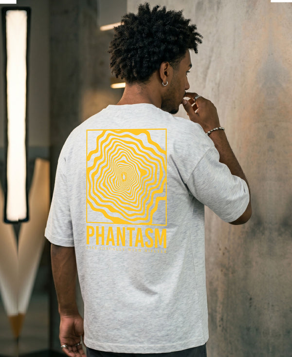 T.T. Men|Oversized Printed T-Shirt|Round Neck|Soft Breathable Cotton Fabric | Street , Casual & Outdoor Wear Tees|Big Print|Grey Melange