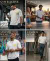 T.T. Men|Oversized Printed T-Shirt|Round Neck|Soft Breathable Cotton Fabric | Street , Casual & Outdoor Wear Tees|Big Print|Grey Melange