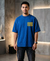 T.T. Men|Oversized Printed T-Shirt|Round Neck|Soft Breathable Cotton Fabric | Street , Casual & Outdoor Wear Tees|Big Print|Royal Blue