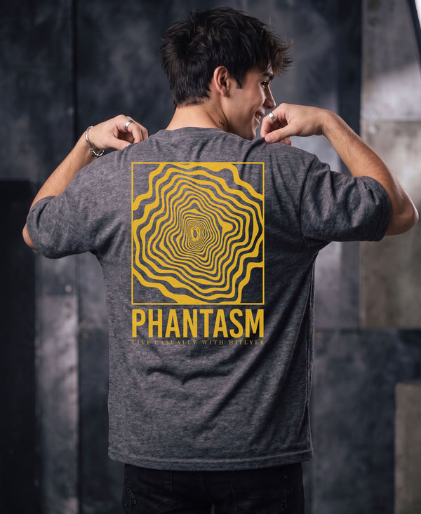 T.T. Men|Oversized Printed T-Shirt|Round Neck|Soft Breathable Cotton Fabric | Street , Casual & Outdoor Wear Tees|Big Print|Anthra Melange