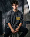 T.T. Men|Oversized Printed T-Shirt|Round Neck|Soft Breathable Cotton Fabric | Street , Casual & Outdoor Wear Tees|Big Print|Anthra Melange